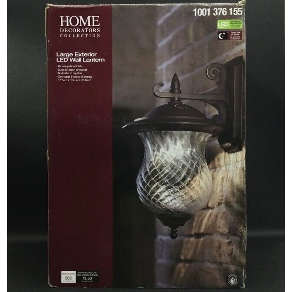 Home Decorators Collection-Large Exterior LED Wall Lantern-Bronze- 1001 376 155